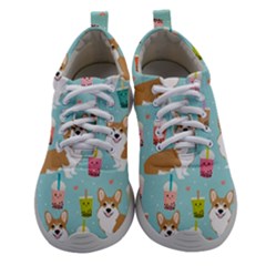 Corgi Boba Tea Bubble Tea Kawaii Food Welsh Corgis Dog Pattern Women Athletic Shoes by Perong