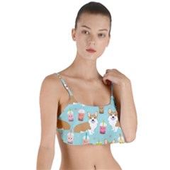 Corgi Boba Tea Bubble Tea Kawaii Food Welsh Corgis Dog Pattern Layered Top Bikini Top  by Perong