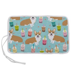 Corgi Boba Tea Bubble Tea Kawaii Food Welsh Corgis Dog Pattern Pen Storage Case (s) by Perong