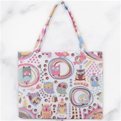 Cute Owl Bird Animal Pattern Mini Tote Bag by Perong