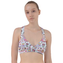 Cute Owl Bird Animal Pattern Sweetheart Sports Bra by Perong