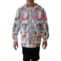 Cute Owl Bird Animal Pattern Kids  Hooded Windbreaker