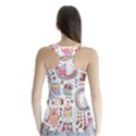 Cute Owl Bird Animal Pattern Racer Back Sports Top View2