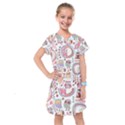 Cute Owl Bird Animal Pattern Kids  Drop Waist Dress View1