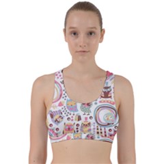 Cute Owl Bird Animal Pattern Back Weave Sports Bra by Perong