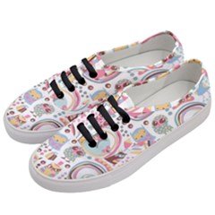 Cute Owl Bird Animal Pattern Women s Classic Low Top Sneakers by Perong