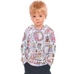 Cute Owl Bird Animal Pattern Kids  Overhead Hoodie