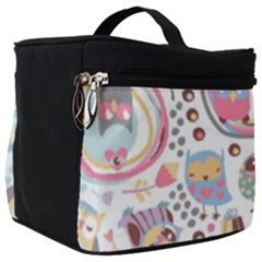 Cute Owl Bird Animal Pattern Make Up Travel Bag (big) by Perong