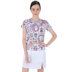 Cute Owl Bird Animal Pattern Women s Sports Top by Perong