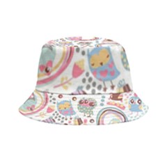 Cute Owl Bird Animal Pattern Inside Out Bucket Hat by Perong