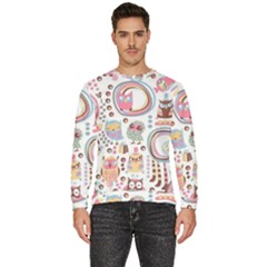 Cute Owl Bird Animal Pattern Men s Fleece Sweatshirt