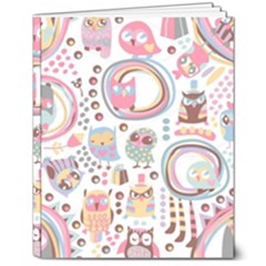 Cute Owl Bird Animal Pattern 8  X 10  Softcover Notebook by Perong