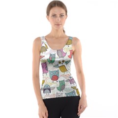 Owl Animal Bird Pattern Women s Basic Tank Top by Perong