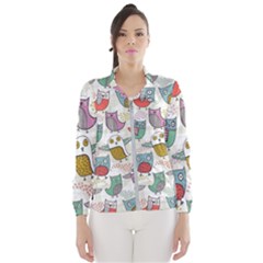 Owl Animal Bird Pattern Women s Windbreaker by Perong