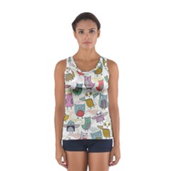 Owl Animal Bird Pattern Sport Tank Top  by Perong