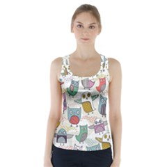 Owl Animal Bird Pattern Racer Back Sports Top by Perong