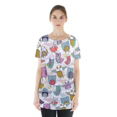 Owl Animal Bird Pattern Skirt Hem Sports Top by Perong