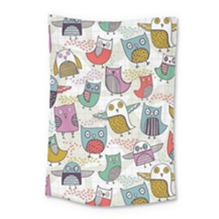 Owl Animal Bird Pattern Small Tapestry