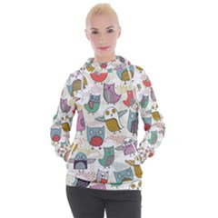 Owl Animal Bird Pattern Women s Hooded Pullover