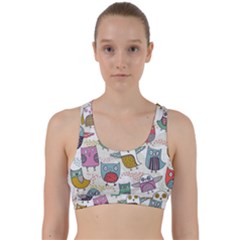 Owl Animal Bird Pattern Back Weave Sports Bra by Perong