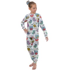 Owl Animal Bird Pattern Kids  Long Sleeve Set 