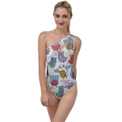 Owl Animal Bird Pattern To One Side Swimsuit by Perong