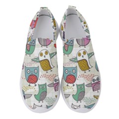 Owl Animal Bird Pattern Women s Slip On Sneakers by Perong