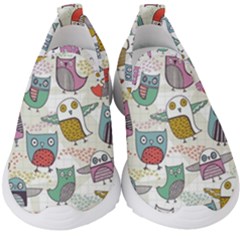 Owl Animal Bird Pattern Kids  Slip On Sneakers by Perong