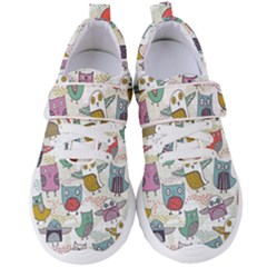 Owl Animal Bird Pattern Women s Velcro Strap Shoes by Perong