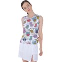 Owl Animal Bird Pattern Women s Sleeveless Sports Top View1