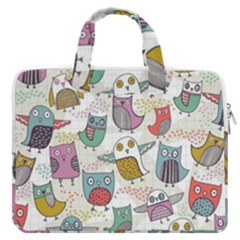 Owl Animal Bird Pattern Macbook Pro 15  Double Pocket Laptop Bag  by Perong