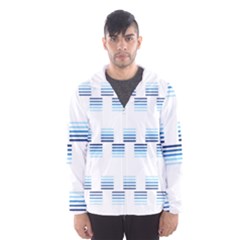 Geometric Pulse Print Design Men s Hooded Windbreaker