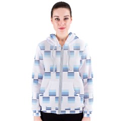 Geometric Pulse Print Design Women s Zipper Hoodie by dflcprintsclothing