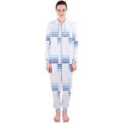 Geometric Pulse Print Design Hooded Jumpsuit (ladies)