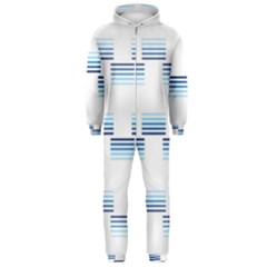 Geometric Pulse Print Design Hooded Jumpsuit (men)