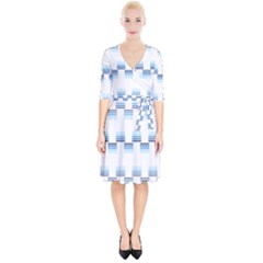 Geometric Pulse Print Design Wrap Up Cocktail Dress