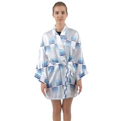 Geometric Pulse Print Design Long Sleeve Satin Kimono by dflcprintsclothing