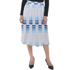 Geometric Pulse Print Design Classic Velour Midi Skirt 