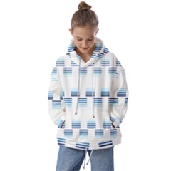 Geometric Pulse Print Design Kids  Oversized Hoodie