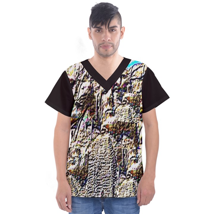 photostudio_1721132055220 Men s V-Neck Scrub Top