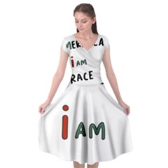 America  I Am Race Cap Sleeve Wrap Front Dress by RiverRootz