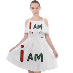 America  I Am Race Cut Out Shoulders Chiffon Dress by RiverRootz