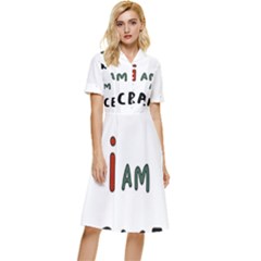 America  I Am Race Button Top Knee Length Dress by RiverRootz