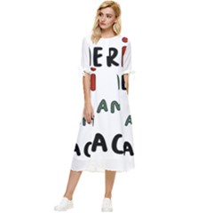 America  I Am Race Bow Sleeve Chiffon Midi Dress by RiverRootz