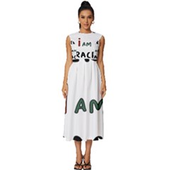 America  I Am Race Sleeveless Round Neck Midi Dress by RiverRootz