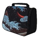 Night In The Ocean Red Waves Art Moon Dark Japanese Wave Full Print Travel Pouch (Small) View1