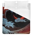 Night In The Ocean Red Waves Art Moon Dark Japanese Wave Duvet Cover (Queen Size) View1