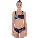 Night In The Ocean Red Waves Art Moon Dark Japanese Wave Criss Cross Bikini Set View1