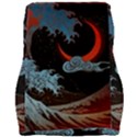 Night In The Ocean Red Waves Art Moon Dark Japanese Wave Car Seat Velour Cushion  View2