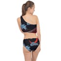 Night In The Ocean Red Waves Art Moon Dark Japanese Wave Spliced Up Two Piece Swimsuit View2